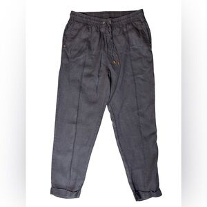 Ellen Tracy Charcoal Gray Drawstring Tapered Pants